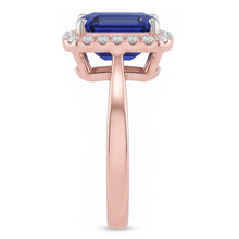 Natural Sapphire Ring 3ct - Two Tone 14K Gold