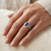 Natural Sapphire Ring 3ct - Two Tone 14K Gold
