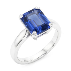 Natural Sapphire Ring 3ct - White Gold 14K