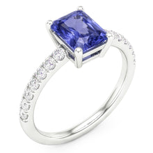 Natural Sapphire Ring 3ct - White Gold 14K