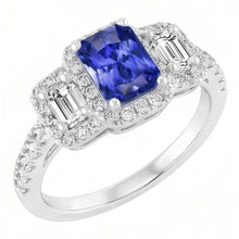 Natural Sapphire Ring 3ct - White Gold 14K
