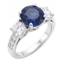 Natural Sapphire Ring 3ct - White Gold 14K