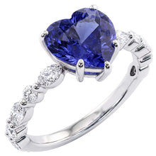 Natural Sapphire Ring 3ct - White Gold 14K