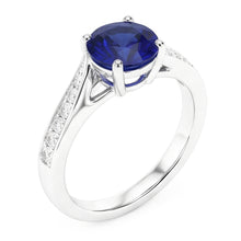 Natural Sapphire Ring 3ct - White Gold 14K