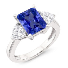 Natural Sapphire Ring 3ct - White Gold 14K