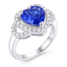Natural Sapphire Ring 3ct - White Gold 14K