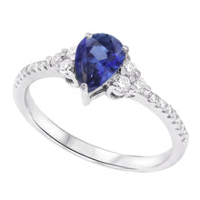 Natural Sapphire Ring 3ct - White Gold 14K