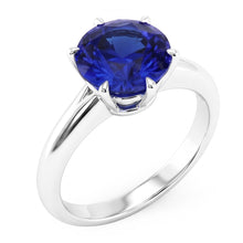 Natural Sapphire Ring 3ct - White Gold 14K
