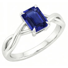 Natural Sapphire Ring 3ct - White Gold 14K