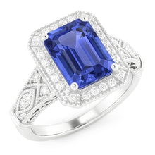 Natural Sapphire Ring 3ct - White Gold 14K
