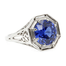 Natural Sapphire Ring 3ct - White Gold 14K