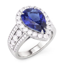 Natural Sapphire Ring 3ct - White Gold 14K