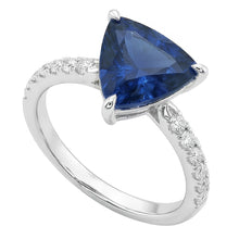 Natural Sapphire Ring 3ct - White Gold 14K