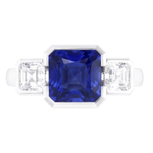 Natural Sapphire Ring 3ct - White Gold 14K