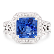 Natural Sapphire Ring 3ct - White Gold 14K
