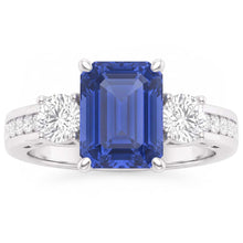 Natural Sapphire Ring 3ct - White Gold 14K