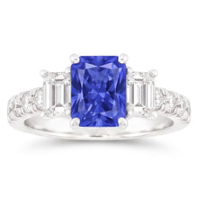 Natural Sapphire Ring 3ct - White Gold 14K