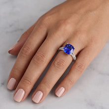 Natural Sapphire Ring 3ct - White Gold 14K