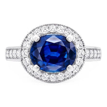 Natural Sapphire Ring 3ct - White Gold 14K