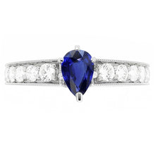 Natural Sapphire Ring 3ct - White Gold 14K