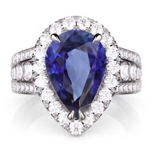 Natural Sapphire Ring 3ct - White Gold 14K