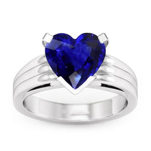 Natural Sapphire Ring 3ct - White Gold 14K