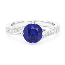 Natural Sapphire Ring 3ct - White Gold 14K