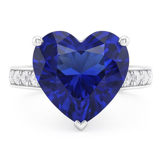 Natural Sapphire Ring 3ct - White Gold 14K