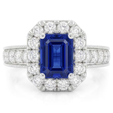 Natural Sapphire Ring 3ct - White Gold 14K