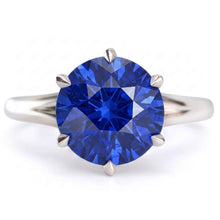 Natural Sapphire Ring 3ct - White Gold 14K