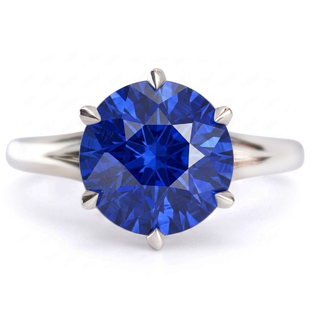 Natural Sapphire Ring 3ct - White Gold 14K