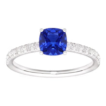 Natural Sapphire Ring 3ct - White Gold 14K