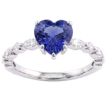 Natural Sapphire Ring 3ct - White Gold 14K