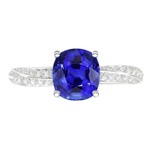Natural Sapphire Ring 3ct - White Gold 14K