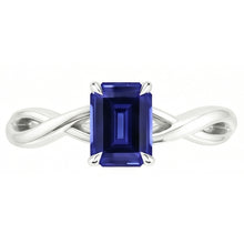 Natural Sapphire Ring 3ct - White Gold 14K
