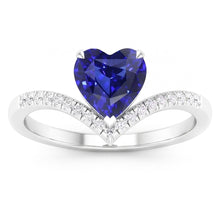 Natural Sapphire Ring 3ct - White Gold 14K