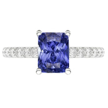 Natural Sapphire Ring 3ct - White Gold 14K