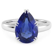 Natural Sapphire Ring 3ct - White Gold 14K