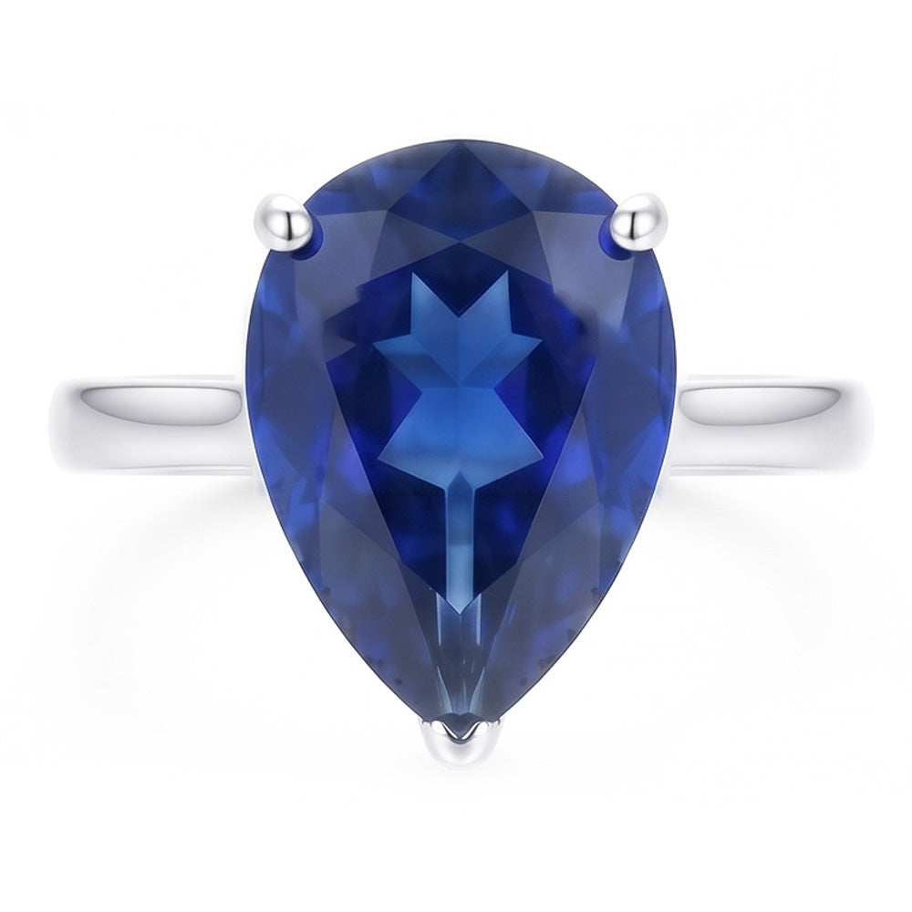 Natural Sapphire Ring 3ct - White Gold 14K