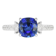 Natural Sapphire Ring 3ct - White Gold 14K