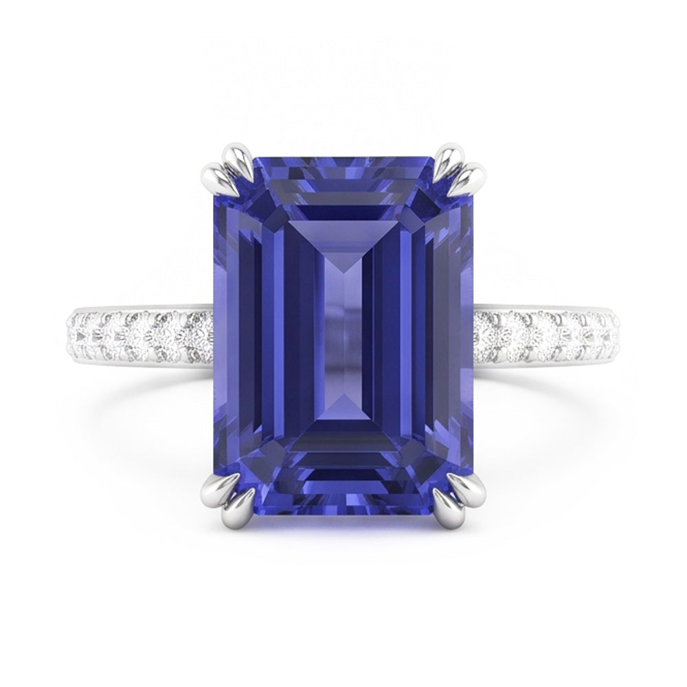 Natural Sapphire Ring 3ct - White Gold 14K