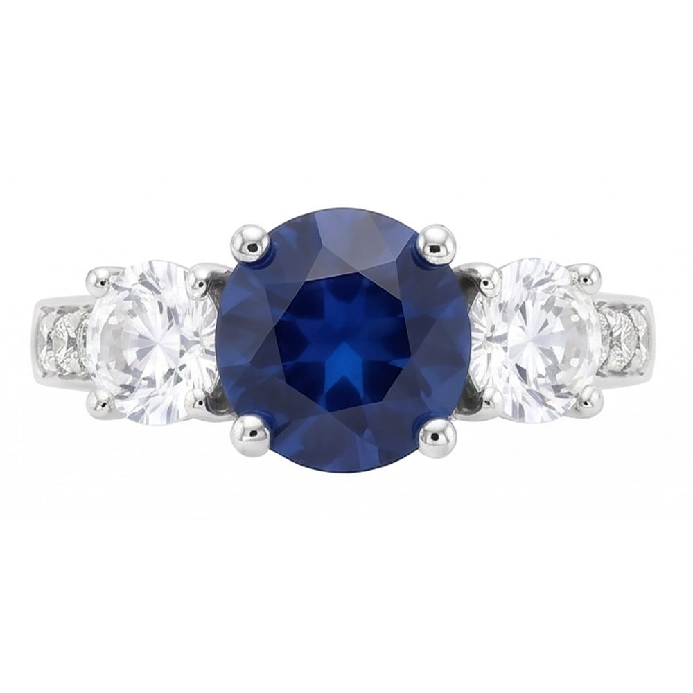 Natural Sapphire Ring 3ct - White Gold 14K