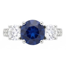 Natural Sapphire Ring 3ct - White Gold 14K