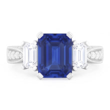 Natural Sapphire Ring 3ct - White Gold 14K