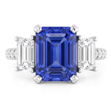 Natural Sapphire Ring 3ct - White Gold 14K