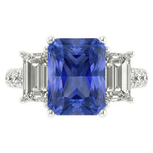 Natural Sapphire Ring 3ct - White Gold 14K