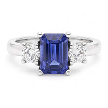 Natural Sapphire Ring 3ct - White Gold 14K