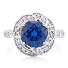 Natural Sapphire Ring 3ct - White Gold 14K