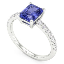 Natural Sapphire Ring 3ct - White Gold 14K