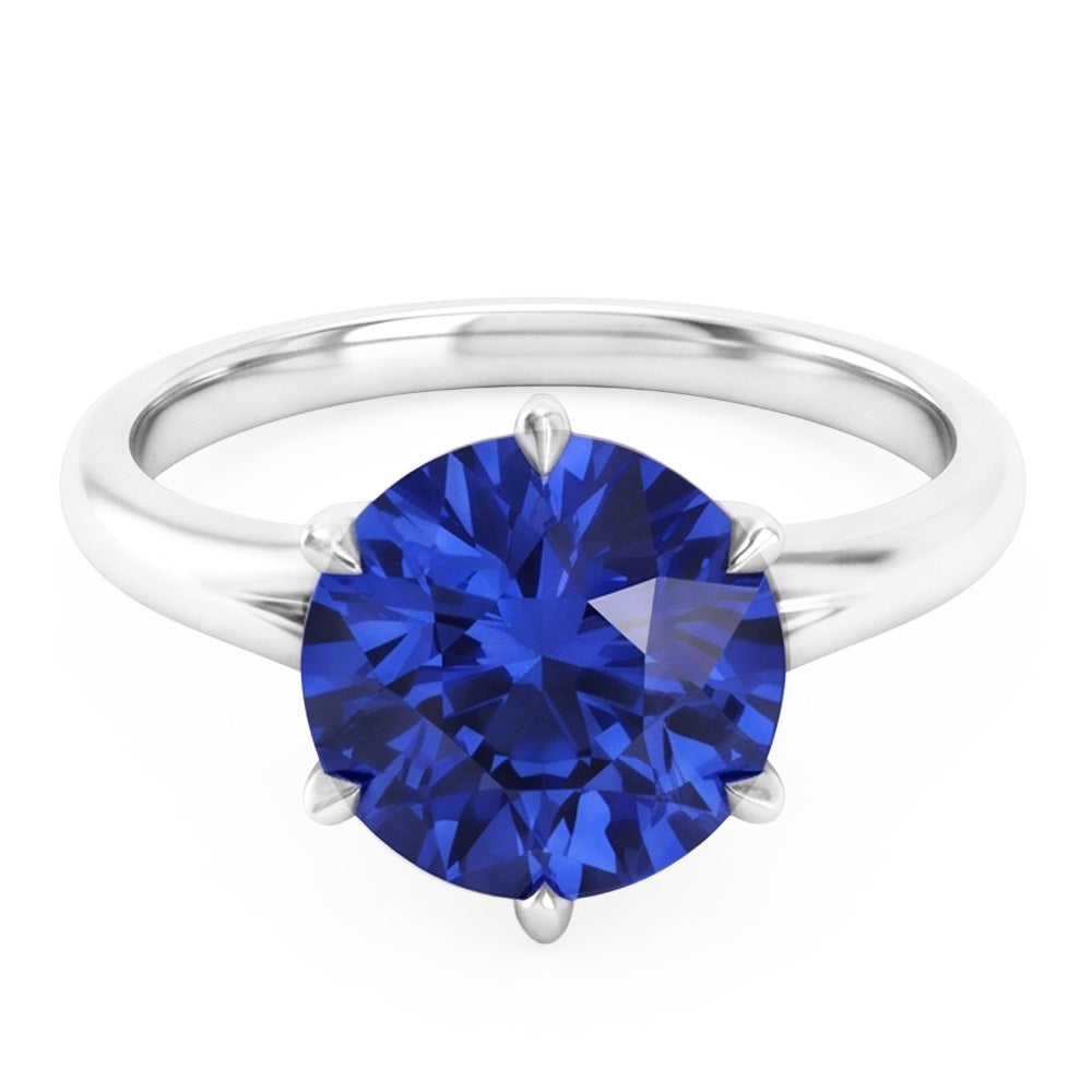 Natural Sapphire Ring 3ct - White Gold 14K